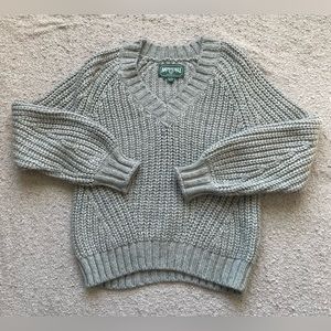 American Eagle Outfitters - V-neck gray/green blend sweater. Size XS
